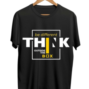 Be Different Round Neck T-Shirt for Men & Women – Black, Regular Fit