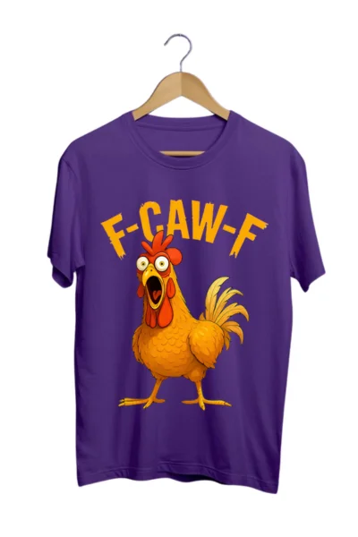 chicken rooster purple tshirt