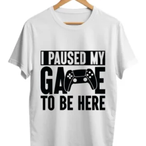 i-paused-my-game-to-be-here-round-neck-printed-t-shirt-regular-fit
