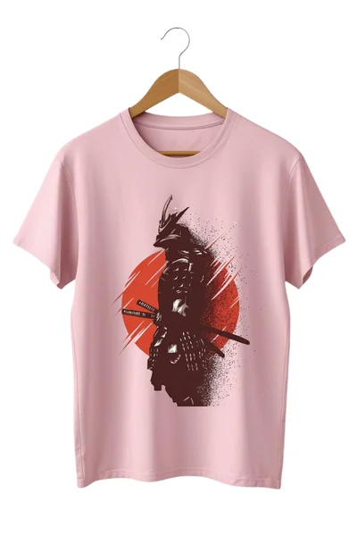 japanese samurai warrior pink tshirt