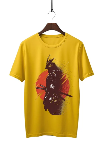 japanese samurai warrior yellow tshirt