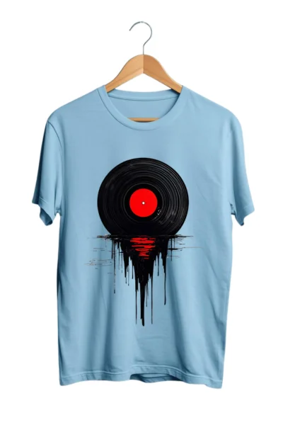 melting vinly blue tshirt