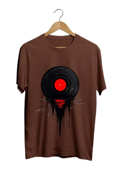 melting vinly brown tshirt