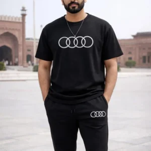 Men Audi Logo Track Suit Black Slim Fit