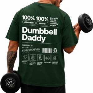 dumbell daddy shirt green
