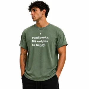t shirt book lovers green