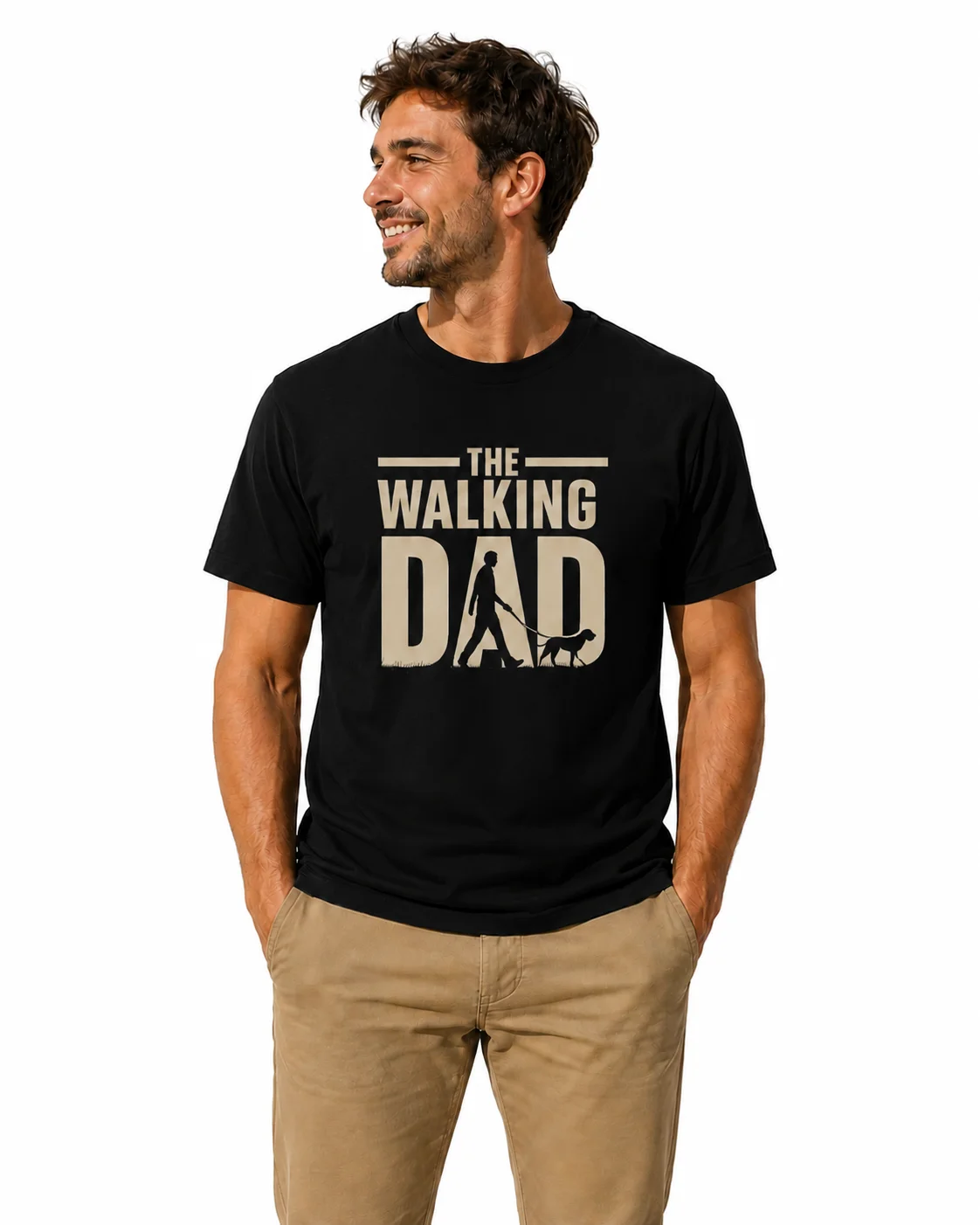 the walking dad graphic t shirt black