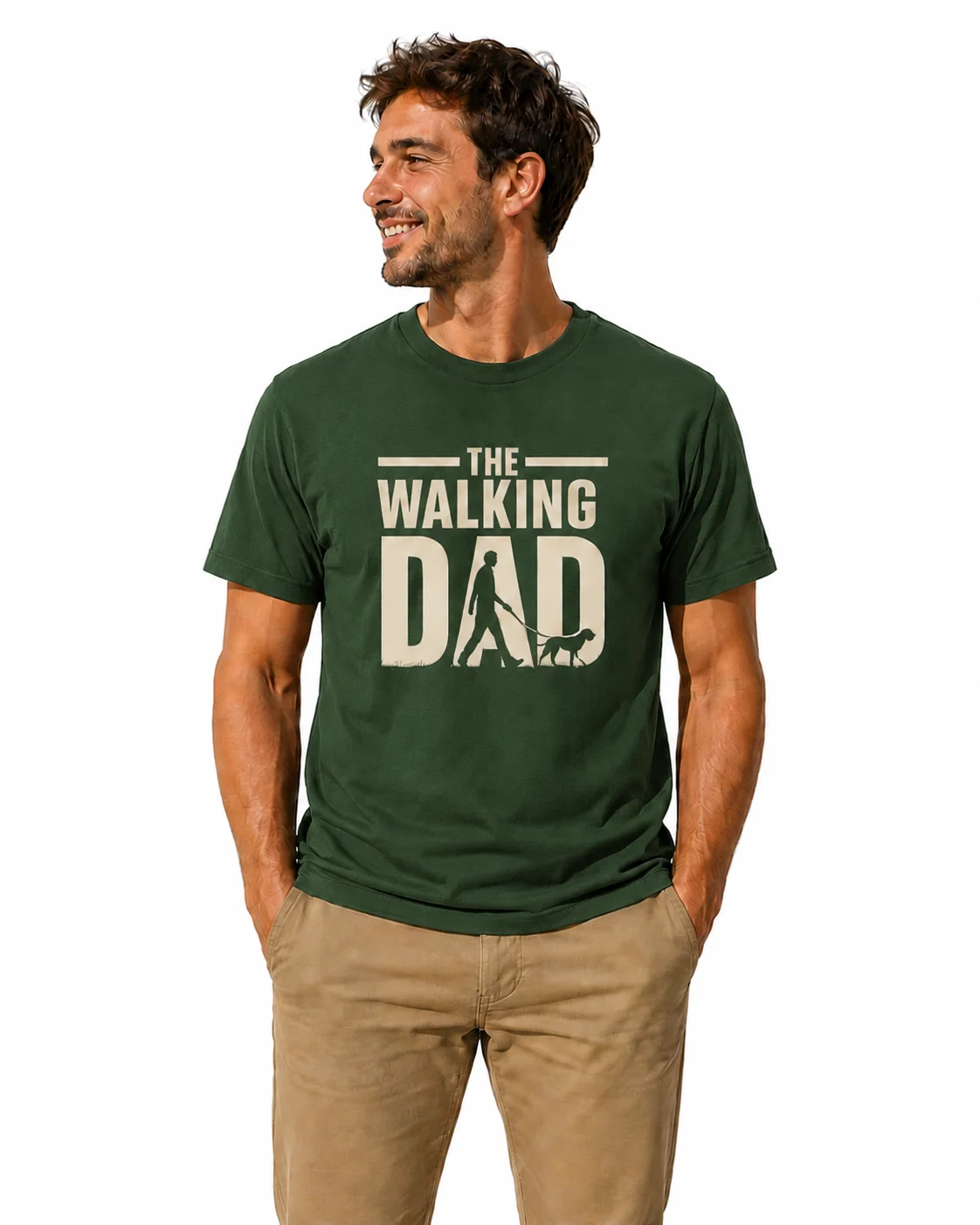 the walking dad graphic t shirt green