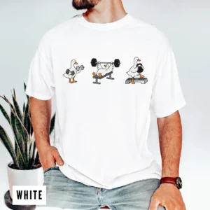 white gym bird t shirt