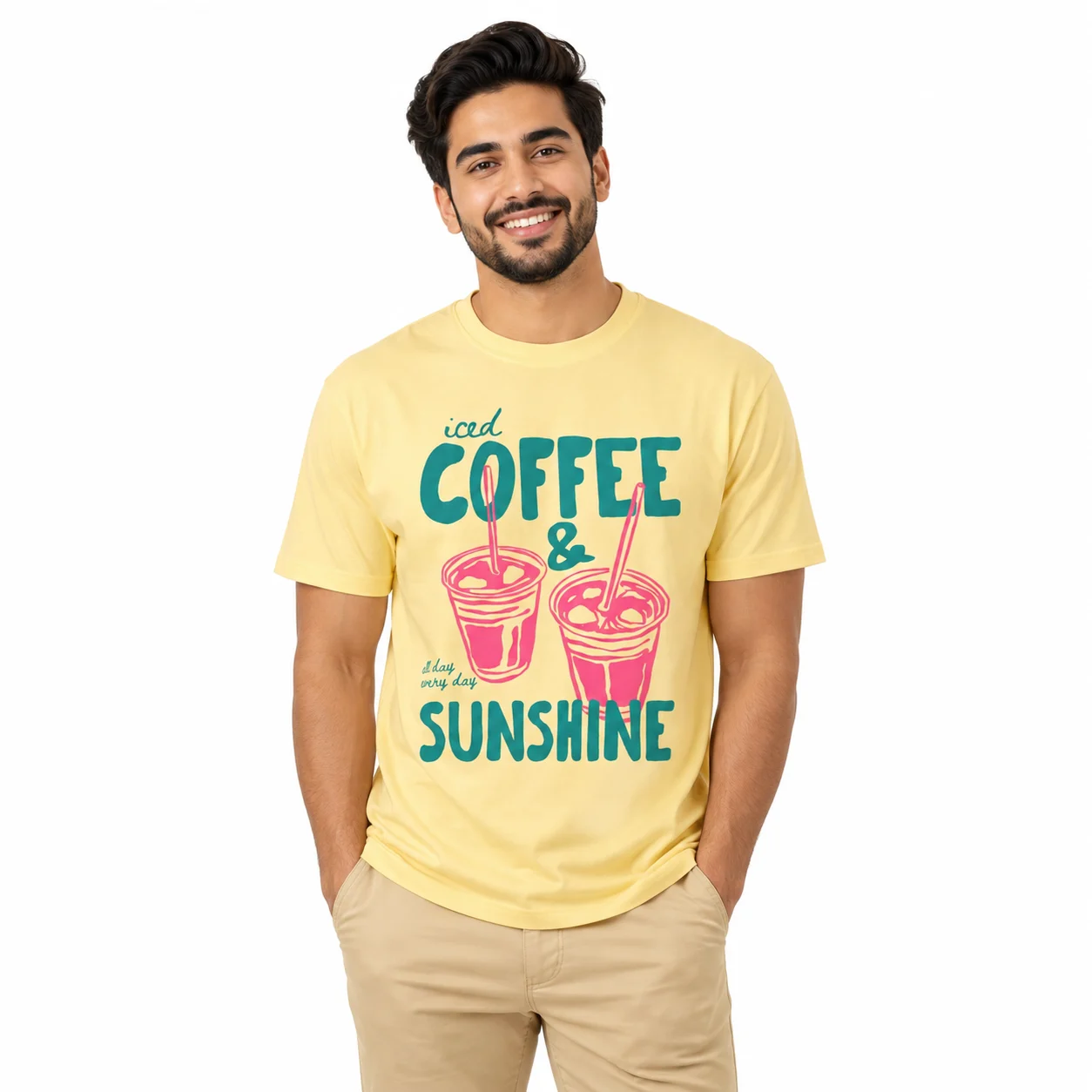 Iced Coffee & Sunshine Graphic T-Shirt for Men