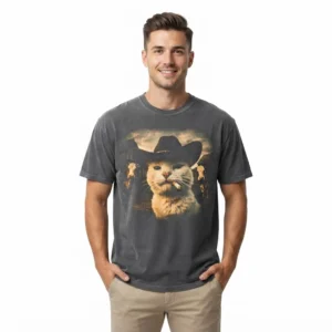 mens-vintage-cowboy-cat-graphic-t-shirt