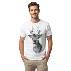 rock-on-deer-graphic-white-t-shirt