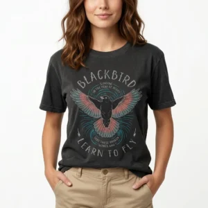 vintage-blackbird-graphic-charcoal-t-shirt