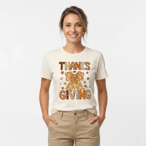 thanksgiving-autumn-bow-graphic-t-shirt-for-women