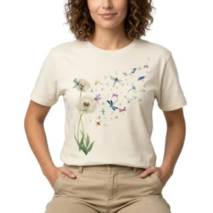womens-dandelion-and-dragonfly-graphic-t-shirt